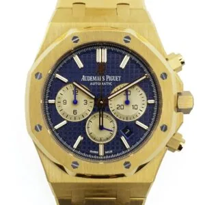 Royal Oak Self-Winding Chronograph esfera azul/oro en oro amarillo