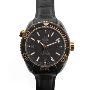 Seamaster Planet Ocean GMT “Deep Black” cerámica y oro