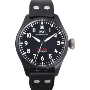 Big Pilot’s Watch Automatic Top Gun IW326906 on Black Leather Strap