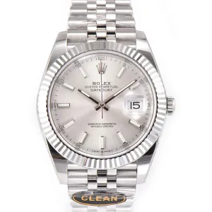 Datejust 41 126334 Silver Dial Stick Markers on Jubilee Bracelet