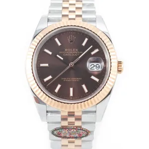 DateJust 41mm 126331 904L SS/RG Clean 1:1 Best Edition Brown Dial on Jubilee Bracelet VR3235