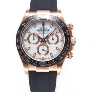 Daytona 116515 Clean 1:1 Best Edition 904L Steel RG White Dial on Oysterflex Strap SA4130